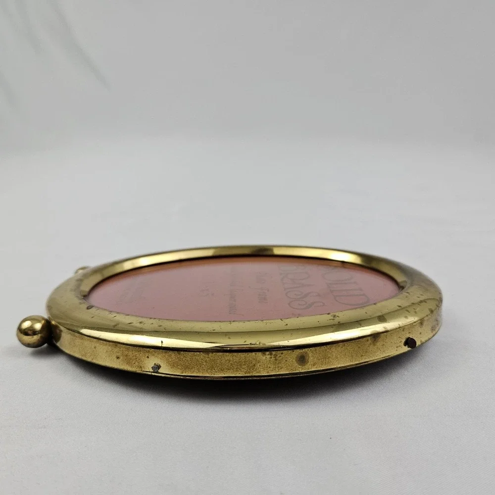 Oval Brass Picture Frame Footed w/Easel Hand Polished Lacquered